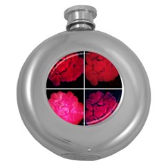 Geranium Collage Round Hip Flask (5 Oz) by okhismakingart