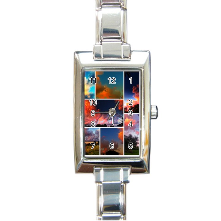 Sunset Collage Rectangle Italian Charm Watch