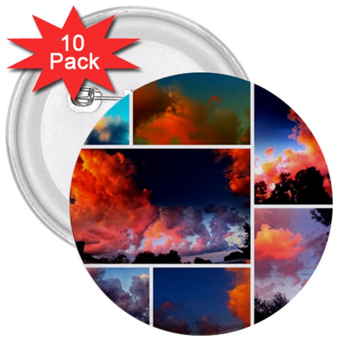 Sunset Collage 3  Buttons (10 pack) 