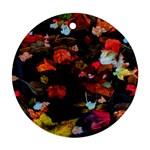 Leaves and Puddle Round Ornament (Two Sides) Front