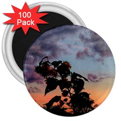 Sunflower Sunset 3  Magnets (100 Pack) by okhismakingart