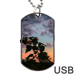 Sunflower Sunset Dog Tag Usb Flash (two Sides) by okhismakingart