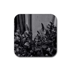 Black And White Mint Rubber Coaster (square)  by okhismakingart