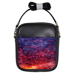 Blood Red Sunrise Girls Sling Bag by okhismakingart