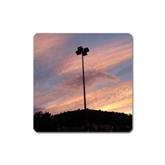 Parking Lot Sunset Square Magnet by okhismakingart