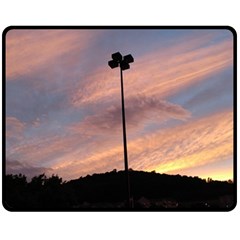 Parking Lot Sunset Double Sided Fleece Blanket (medium)  by okhismakingart