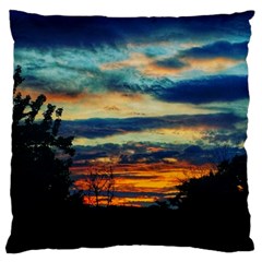Blue Sunset Large Flano Cushion Case (two Sides) by okhismakingart