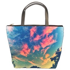 Brushstroke Skies Bucket Bag by okhismakingart