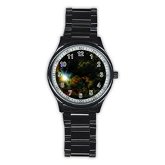 Emerging Sun Stainless Steel Round Watch by okhismakingart