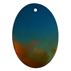Orange And Blue Sky Ornament (oval) by okhismakingart