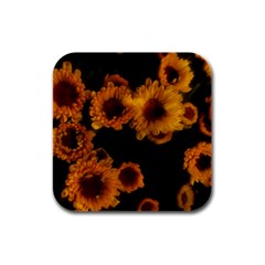 Yellow Flowers Rubber Square Coaster (4 Pack)  by okhismakingart