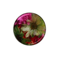 Grainy Green Flowers Hat Clip Ball Marker (4 Pack) by okhismakingart