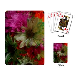 Grainy Green Flowers Playing Cards Single Design by okhismakingart