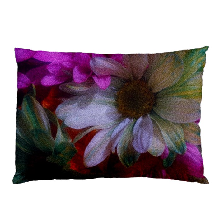 Grainy Green Flower (with Blue Tint) Pillow Case (Two Sides)