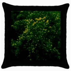 Green Goldenrod Throw Pillow Case (black)