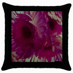 Pink Highlighted Flowers Throw Pillow Case (black) by okhismakingart