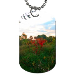 Red Weeds Dog Tag (one Side) by okhismakingart