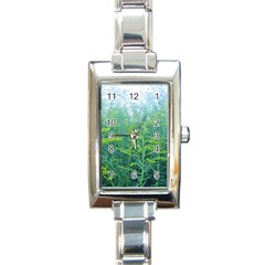 Turquoise Goldenrod Rectangle Italian Charm Watch by okhismakingart