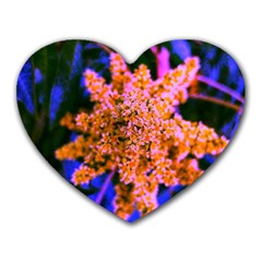 Yellow, Pink, And Blue Sumac Bloom Heart Mousepads by okhismakingart