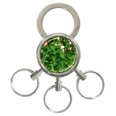 Red And White Park Flowers 3-ring Key Chains by okhismakingart