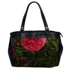 Round Pink Rose Oversize Office Handbag (2 Sides) by okhismakingart