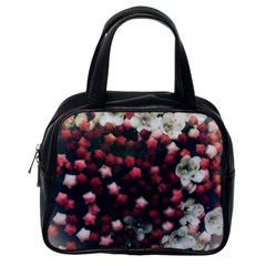 Floral Stars -dark Red Classic Handbag (one Side)