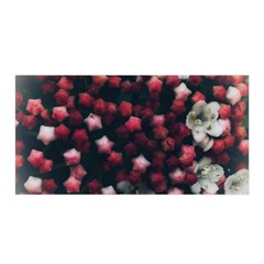 Floral Stars -dark Red Satin Wrap by okhismakingart