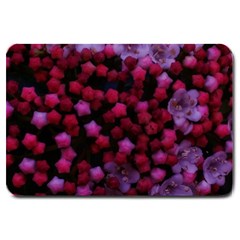 Floral Stars -purple Large Doormat  by okhismakingart