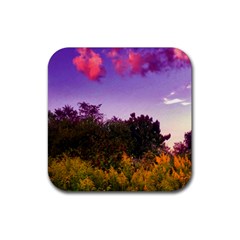 Purple Afternoon Rubber Coaster (square)  by okhismakingart