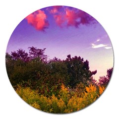 Purple Afternoon Magnet 5  (round) by okhismakingart