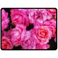 Pink Roses Fleece Blanket (large)  by okhismakingart