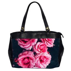 Pink Roses Ii Oversize Office Handbag (2 Sides) by okhismakingart