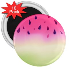 Watermelon Pastel Gradient Pink Watermelon Pastel Gradient 3  Magnets (10 Pack)  by genx