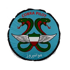 Iranian Army Aviation Cobra Helicopter Pilot Chest Badge Standard 15  Premium Flano Round Cushions by abbeyz71