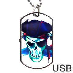 Skull Pirates Symbol Skeleton Dog Tag Usb Flash (one Side) by Sudhe