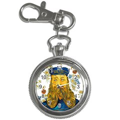 Vincent Van Gogh Cartoon Beard Illustration Bearde Key Chain Watches by Sudhe