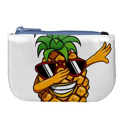 Dabbing Pineapple Sunglasses Shirt Aloha Hawaii Beach Gift Large Coin Purse by SilentSoulArts