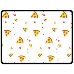 Pizza Pattern Pepperoni Cheese Funny Slices Fleece Blanket (large)  by genx