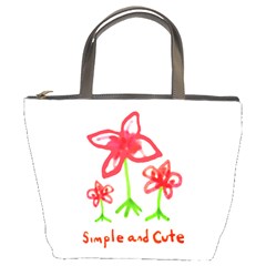 Flowers And Cute Phrase Pencil Drawing Bucket Bag by dflcprintsclothing