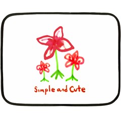 Flowers And Cute Phrase Pencil Drawing Double Sided Fleece Blanket (mini)  by dflcprintsclothing