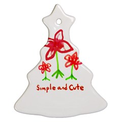 Flowers And Cute Phrase Pencil Drawing Christmas Tree Ornament (two Sides) by dflcprintsclothing