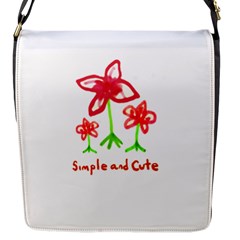 Flowers And Cute Phrase Pencil Drawing Flap Closure Messenger Bag (s) by dflcprintsclothing