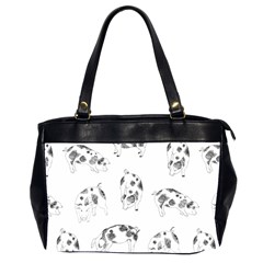 Pigs Handrawn Black And White Square13k Black Pattern Skull Bats Vintage K Oversize Office Handbag (2 Sides) by genx