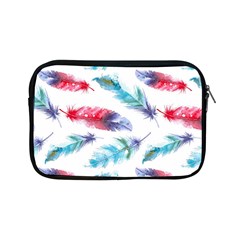 Feathers Boho Style Purple Red And Blue Watercolor Apple Ipad Mini Zipper Cases by genx
