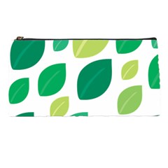 Leaves Green Modern Pattern Naive Retro Leaf Organic Pencil Cases by genx