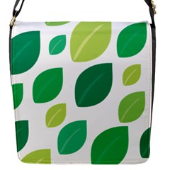 Leaves Green Modern Pattern Naive Retro Leaf Organic Flap Closure Messenger Bag (s) by genx