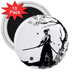 Japan Samurai Drawing   Warrior 3  Magnets (10 Pack)  by Sudhe