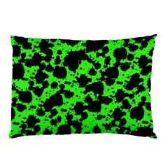 Black And Green Leopard Style Paint Splash Funny Pattern Pillow Case by yoursparklingshop