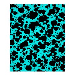 Bright Turquoise And Black Leopard Style Paint Splash Funny Pattern Shower Curtain 60  X 72  (medium)  by yoursparklingshop