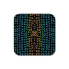 Glass Balls And Flower Sunshine Rubber Coaster (square)  by pepitasart